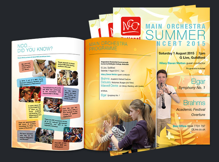 Brochure and posters for National Childrens Orchestras