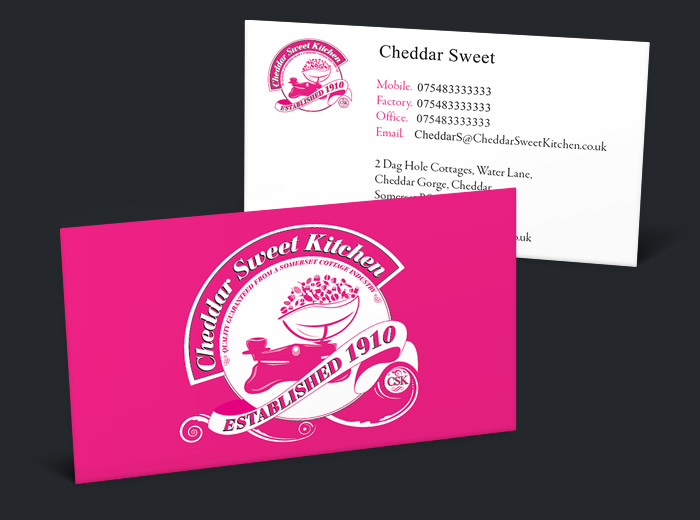Business cards for Cheddar Sweet Kitchen